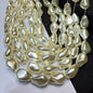 Metallic cream colour barque pearl beads 1 string