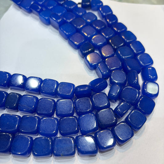 Royal blue agate beads 1 string 14X14mm