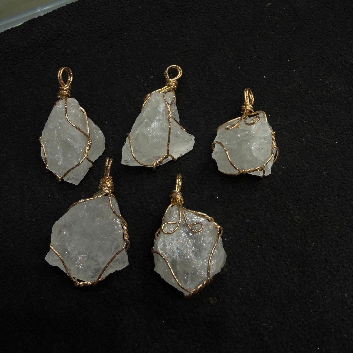 Raw Crystal Quartz Wire-Wrapped Pendants 1.5 inch size