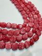 Shaded punch pink agate beads 1 string 14X14mm
