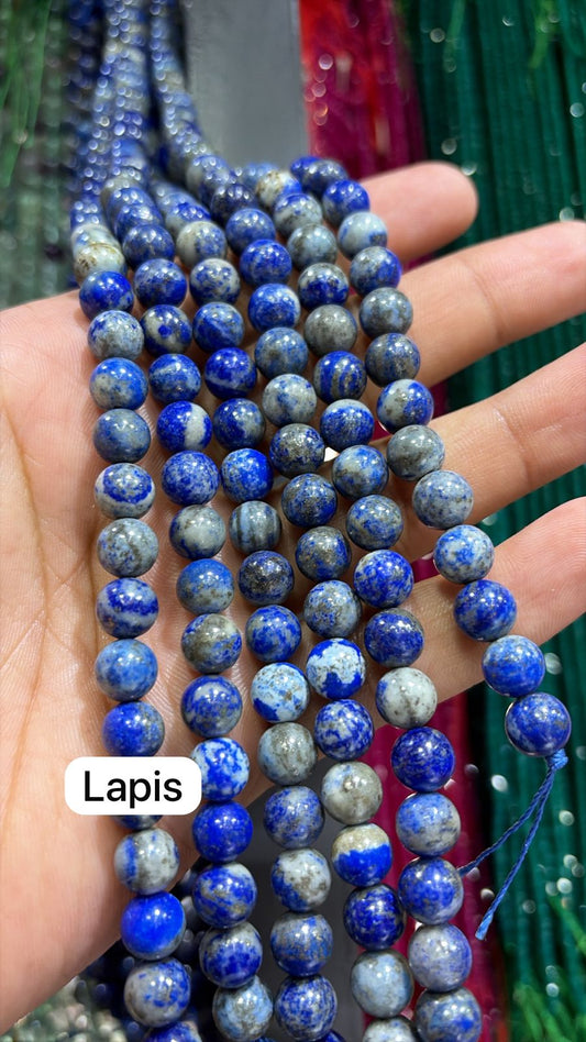 Lapis high quality round shape 8mm 1 string.