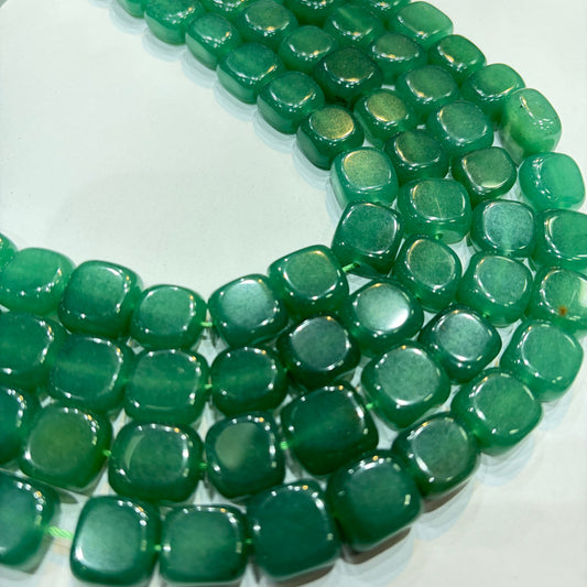 Spring green agate beads 1 string 14X14mm