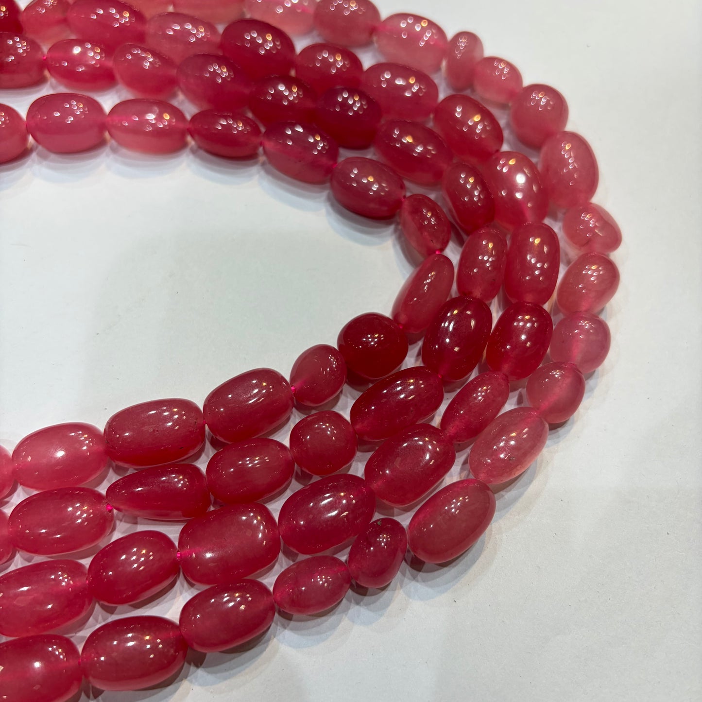 Deep rose agate beads 1 string 12x16mm