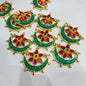 Green and pink Chandrakor kundan connector 10 pcs big size 1.5 inches