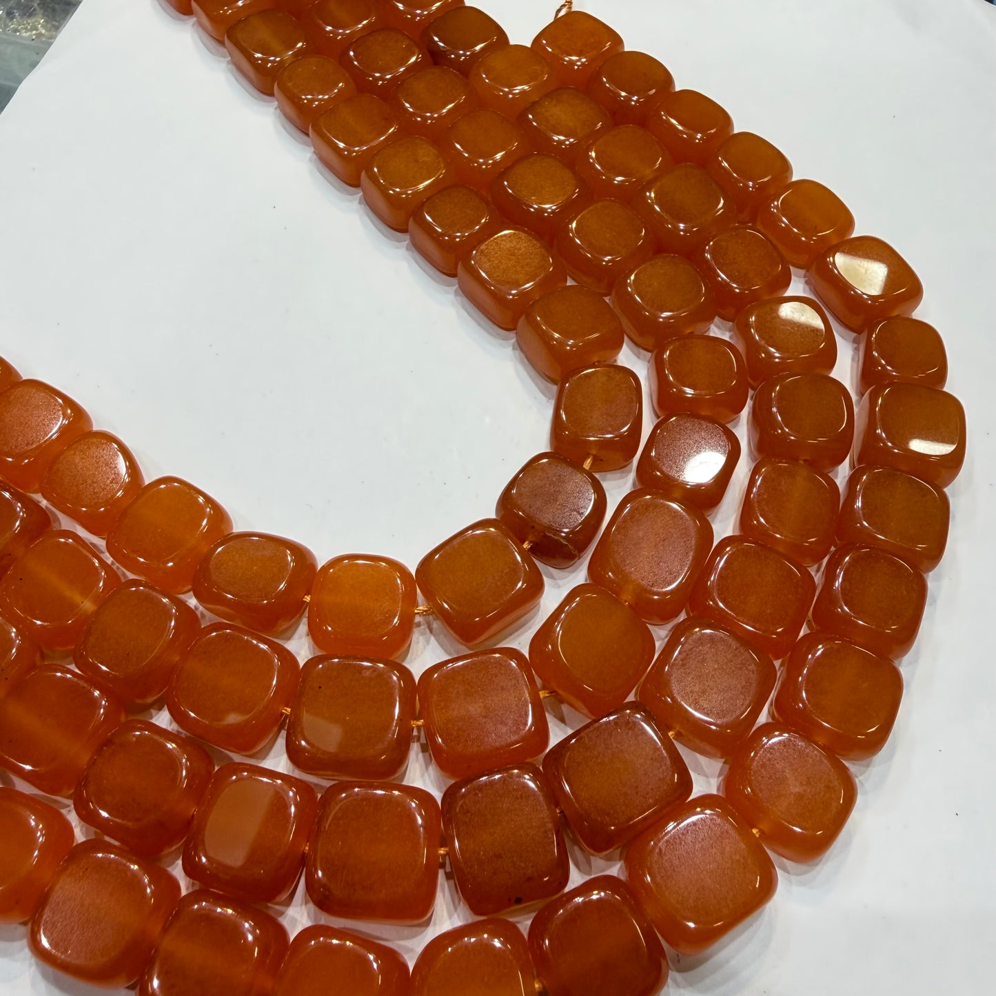 Burnt orange agate beads 1 string 14X14mm