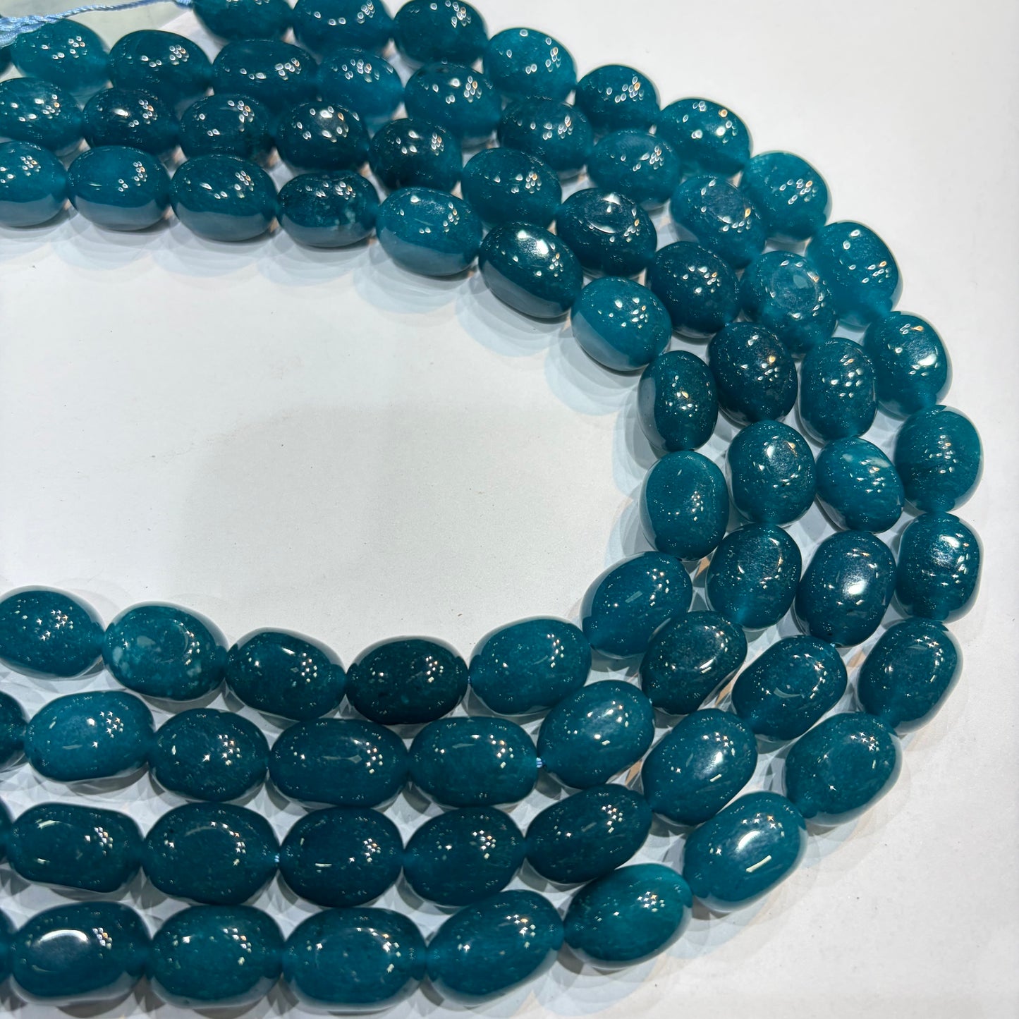 Tale blue agate beads 1 string 12x16mm