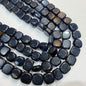 Midnight blue agate beads 1 string 14X14mm