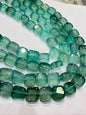 Shaded mint green agate beads 1 string 14X14mm