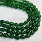 Forest green agate beads 1 string 12x16mm