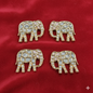 High Quality kundan Elephant Connectors - 2pcs