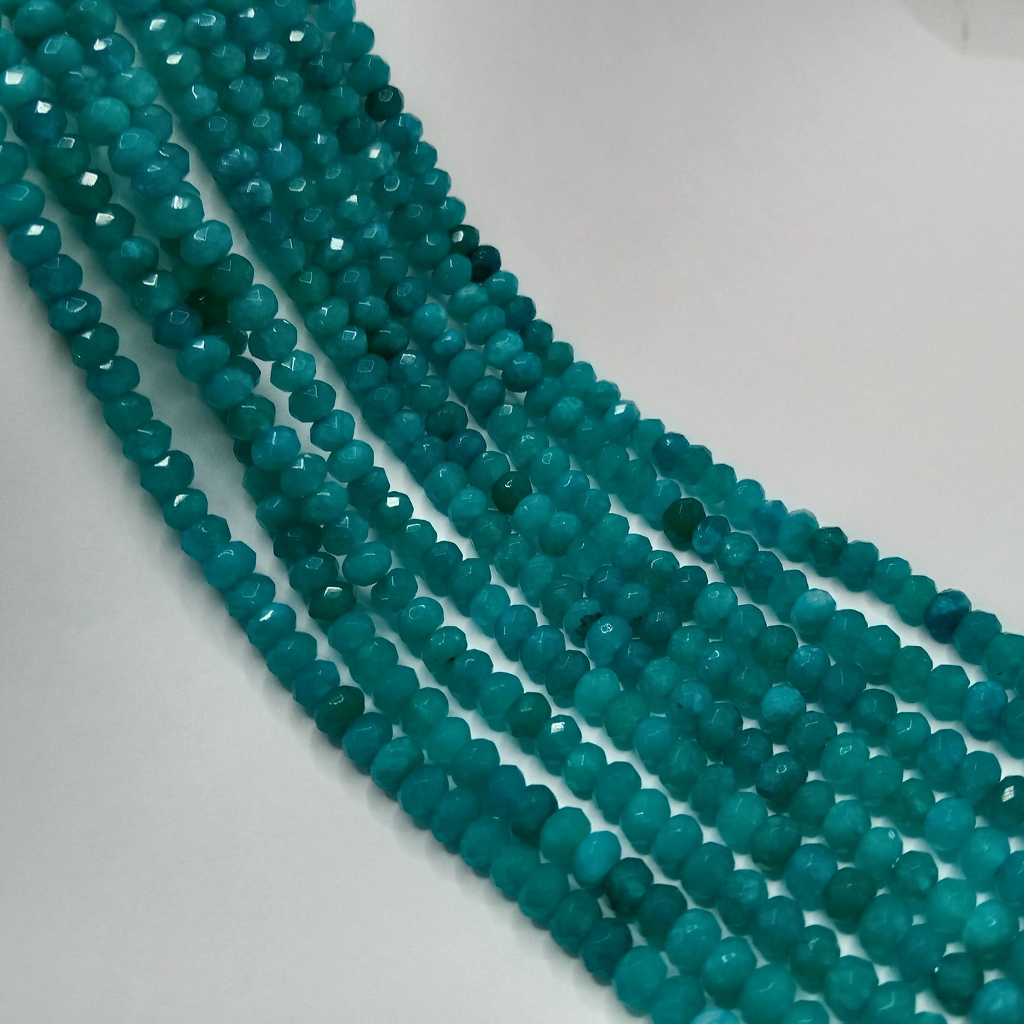 Shaded Green High Quality agateRondell Beads  4mm 1 string