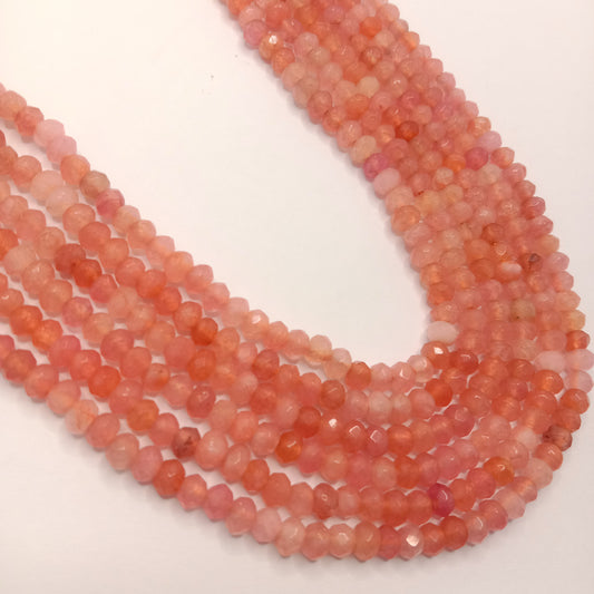 Sea orange  High Quality agateRondell Beads  4mm 1 string