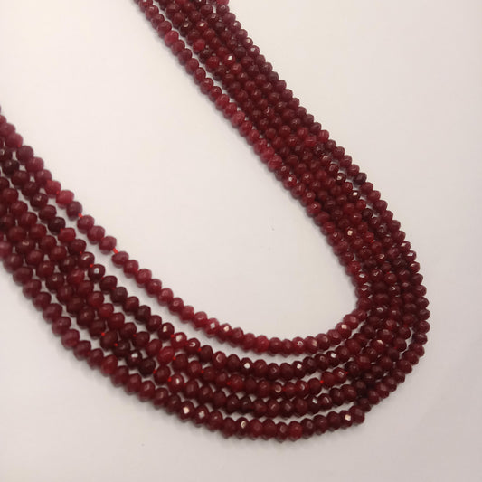 Ruby High Quality agateRondell Beads  4mm 1 stringl