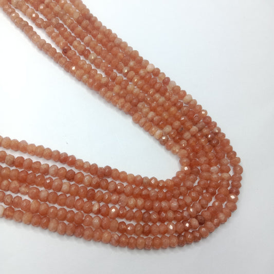 Orange High Quality agate Rondell Beads  4mm 1 string