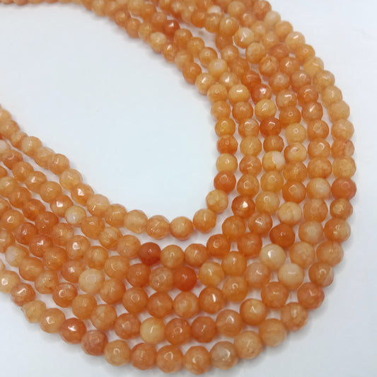 Light shades orange High Quality agate Round Beads 4mm 1 string