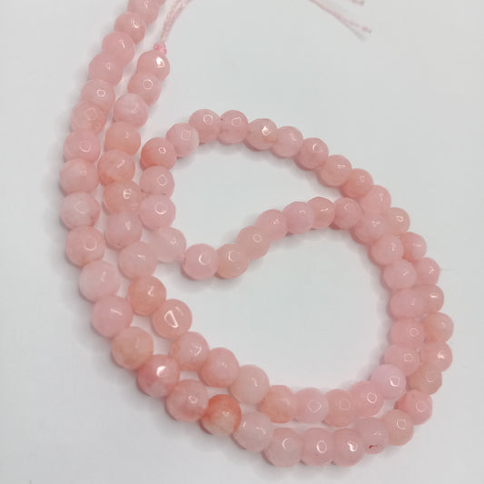 Pink High Quality agate Round Beads 4mm 1 string