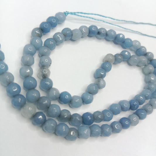 Shaded blue High Quality agate Round Beads 4mm 1 string