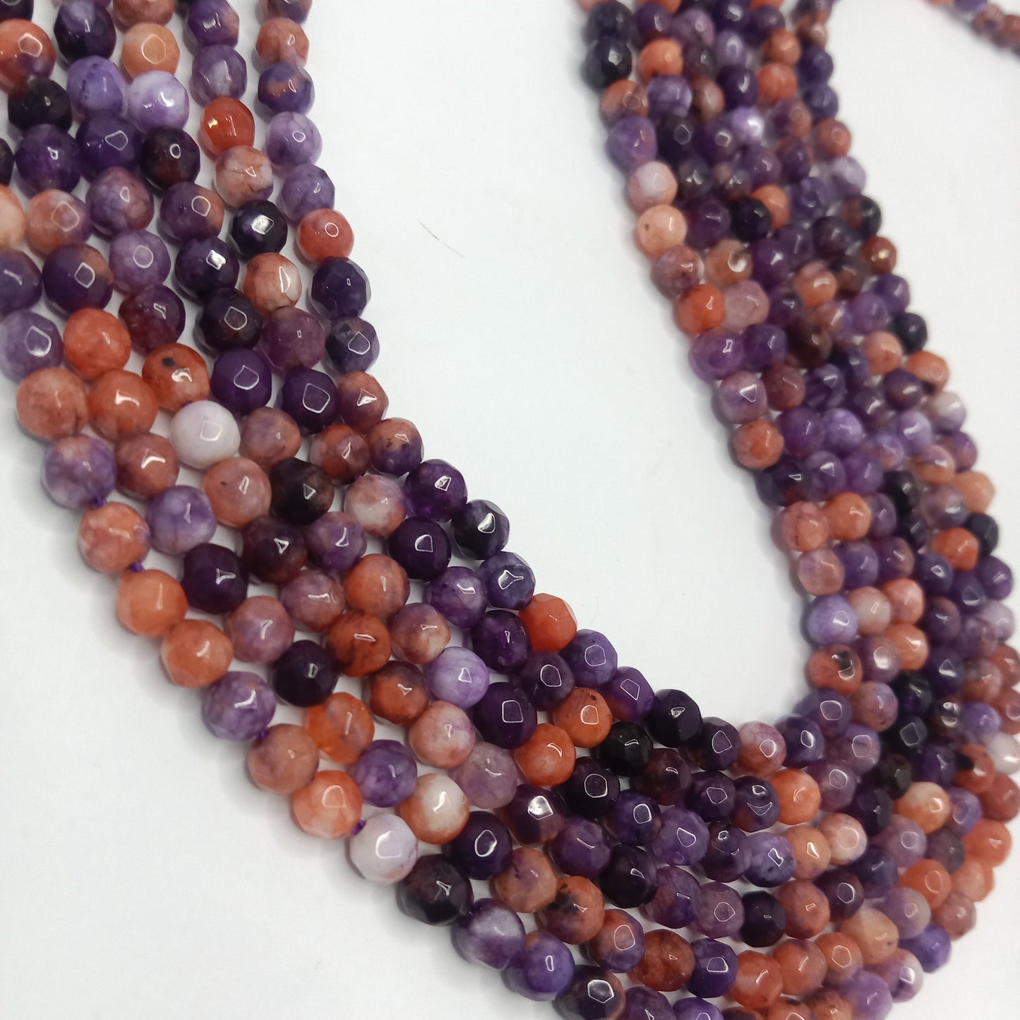Multi colour High Quality agate Round Beads 4mm 1 string