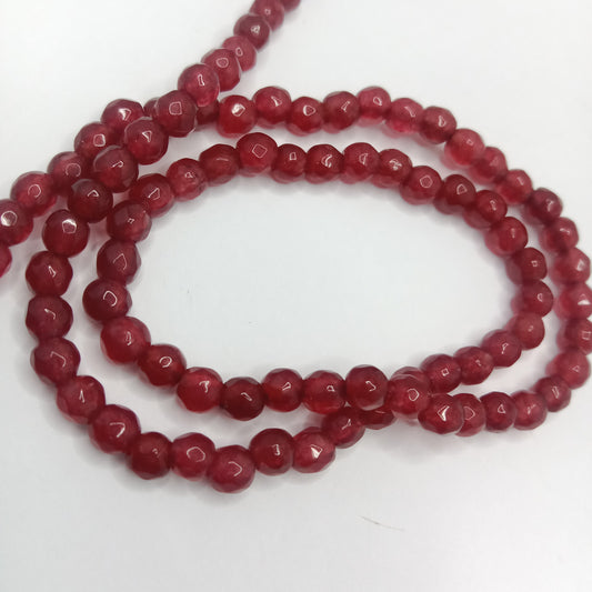 Ruby High Quality agate Round Beads 4mm 1 string