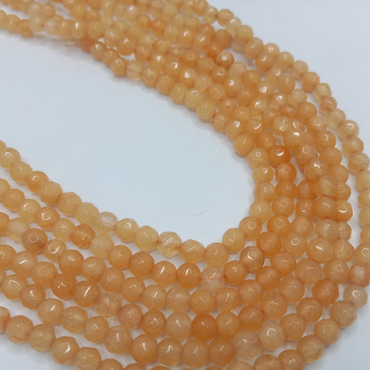 Light orange High Quality agate Round Beads 4mm 1 string