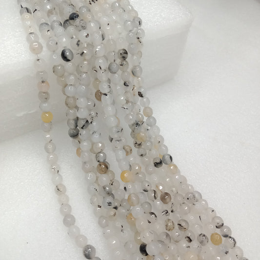 White shaded  High Quality agate Round Beads 6mm 1 string(60pcs)