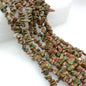 Unakite chip beads Uncut stone beads 1 string