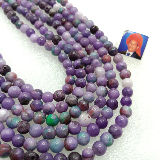purple 6mm plan agate beads 1 string