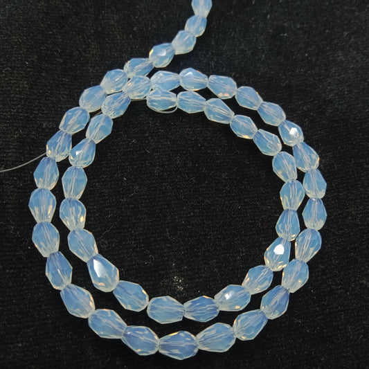 high quality white drop shape crystal beads 4x4mm 1 string