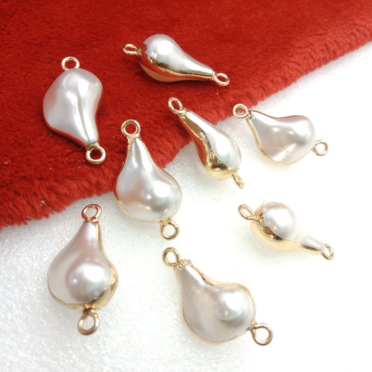 White (4pcs) high quality pearl connectors 28mm(2cm )