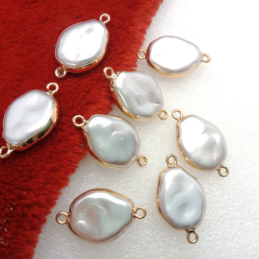 White (4pcs) high quality pearl connectors 26mm(2cm )