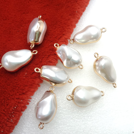 White (4pcs) high quality pearl connectors 26 mm(2cm )