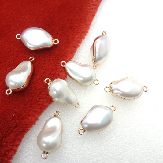 White (4pcs) high quality pearl connectors 28mm(2cm )