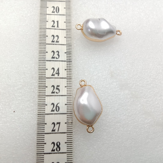 White (4pcs) high quality pearl connectors 28mm(2cm )