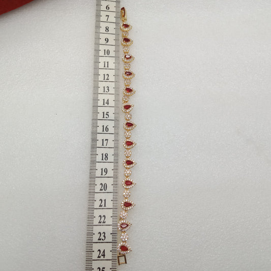 Red stone drop shape (1pcs) high quality AD bracelet (6 inches)