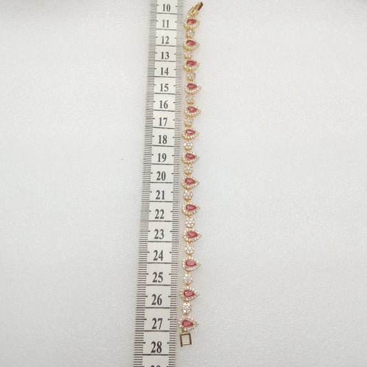 Ruby stone drop shape (1pcs) high quality AD bracelet (6 inches)