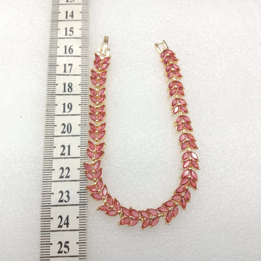 Ruby stone leave shape (1pcs) high quality AD bracelet (6 inches)