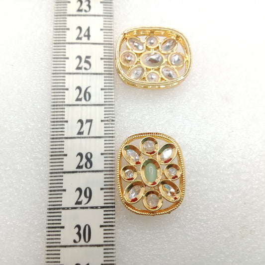 Mint (6pcs) high quality kundan connectors square shape 25mm(2cm)