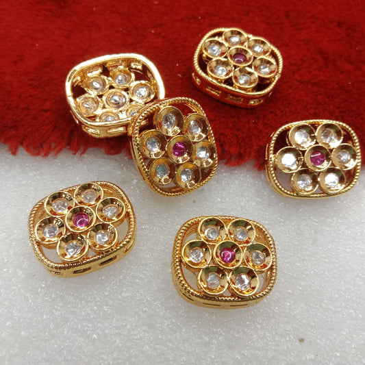 Dark pink (6pcs) high quality kundan connectors 18mm(2cm)