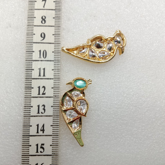 Mint (4pcs) high quality  parrot shape kundan connectors (39mm) (4cm)