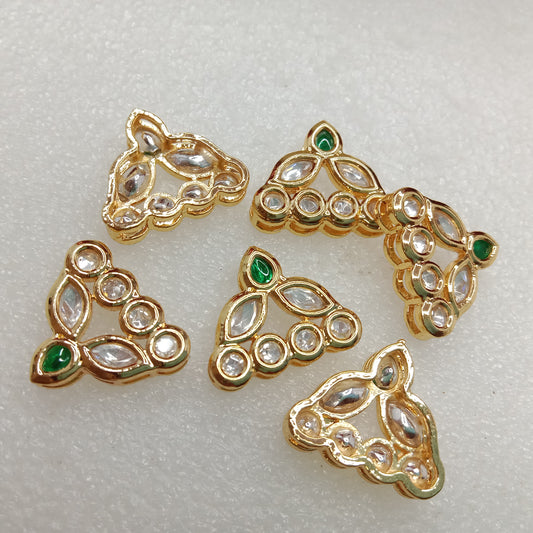 Dark green(6pcs) high quality  samosa shape kundan connectors 18mm(2cm)