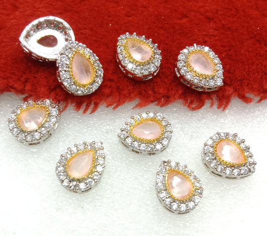 Light pink drop shape (10pcs) high quality AD connectors (14mm)(2cm)