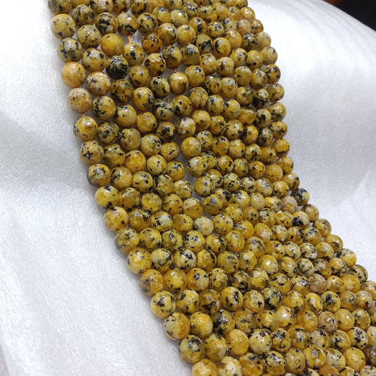 Yellow texture agate beads (8mm)