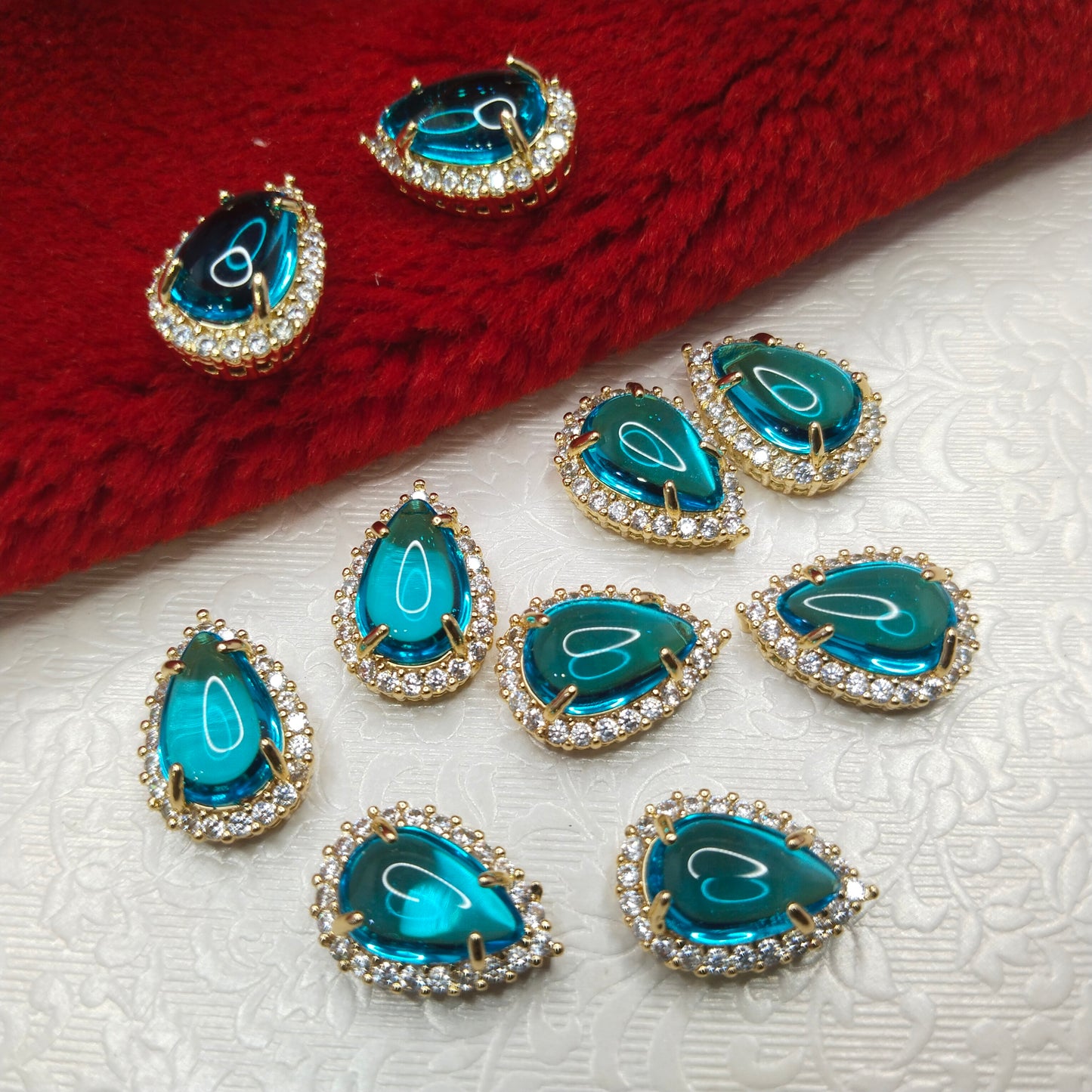 AD stones connectors for nath making 10 piece