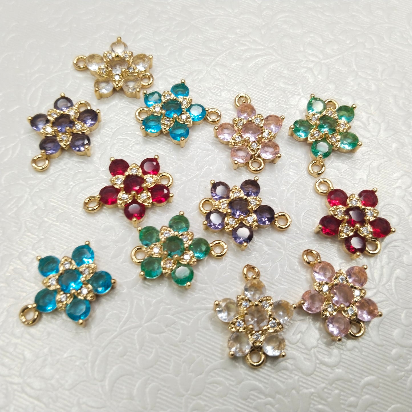 AD stones connectors for nath making 10 pieces