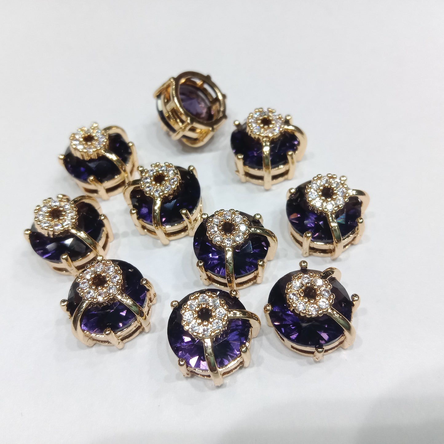 AD stones connectors for nath making 10 pieces