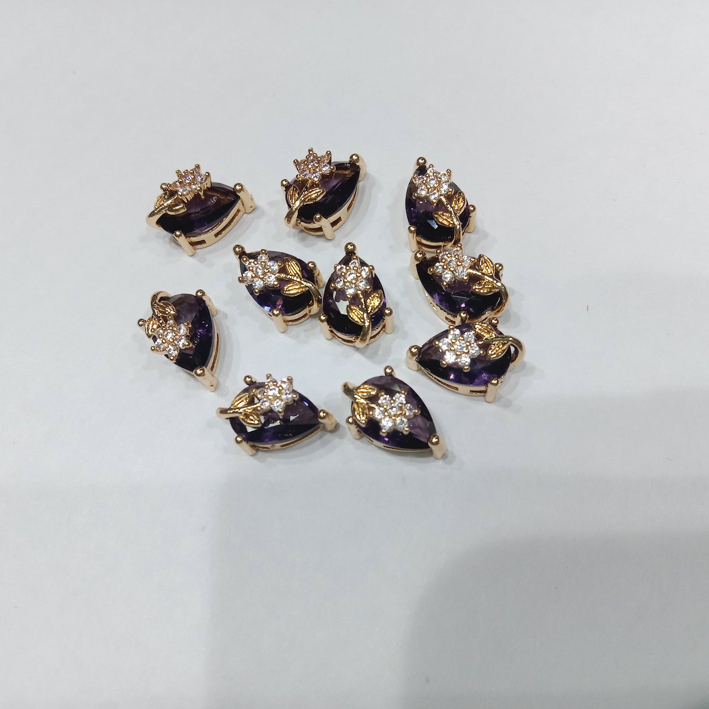 AD stones connectors for nath making 10 pieces