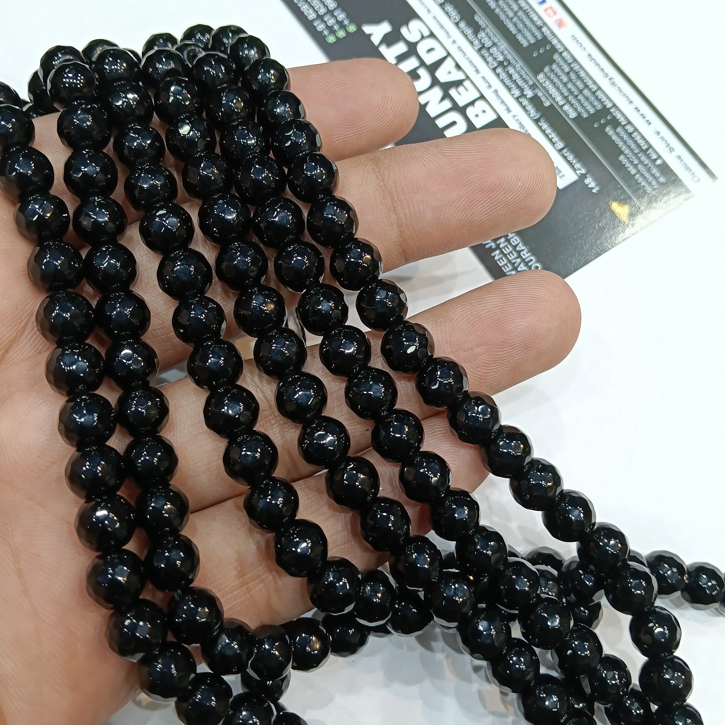 Black Colour 8mm Agate Beads 1string