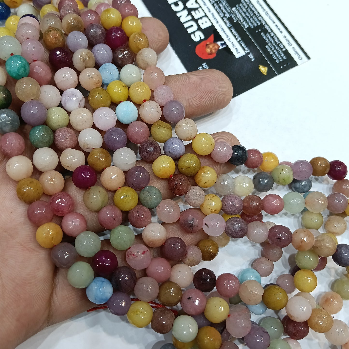 Light Shaded Multi Colur 8mm agate beads 1string