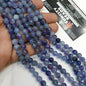 Shaded blue with purple 8mm agate beads 1string
