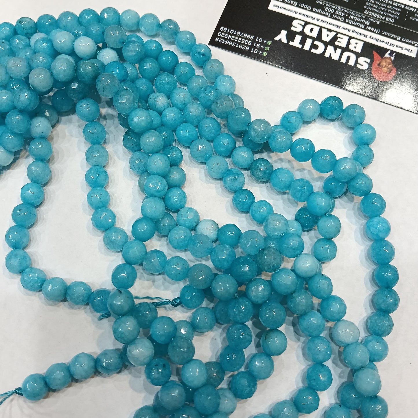 Turquoise 8mm agate beads 1string
